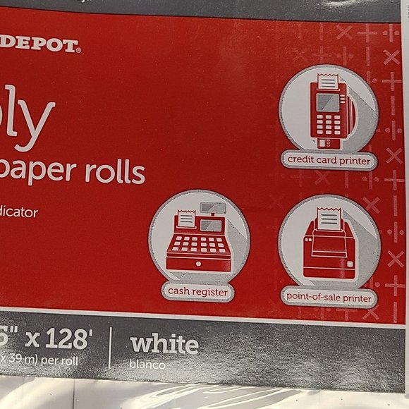 Calculator/Cash Register Paper Rolls-QTY 7 NWOT-2.75" x 128' - Picture 2 of 3